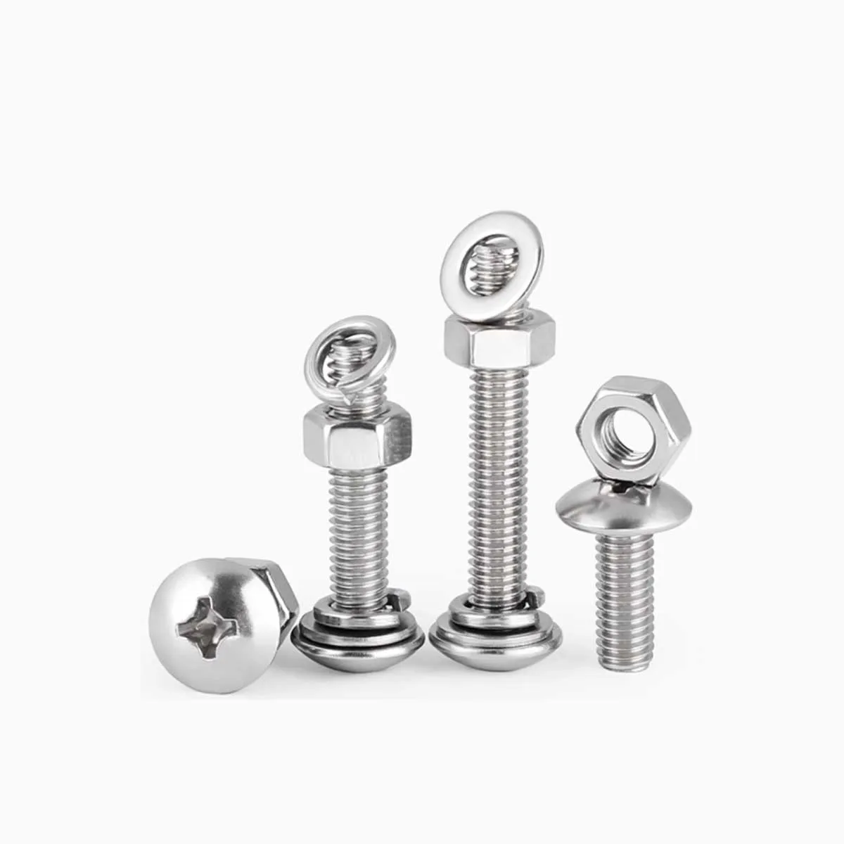 Rondelle Plate et Rondelle à Ressort en Acier Inoxydable 304, Vis et Écrou à Tête Plate, M5M6M8