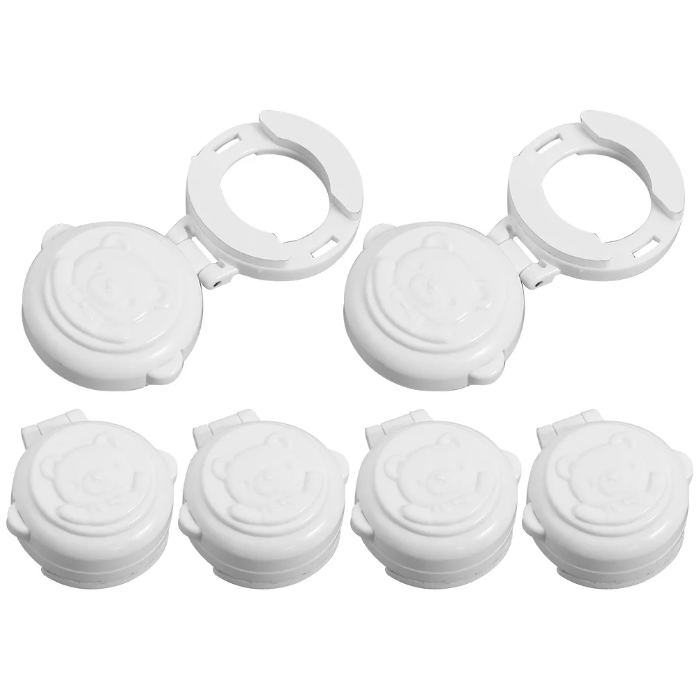 

6 Pcs Button Washing Machine Lock Child Station Chain Plastic Dip Proof Stove Knob Covers