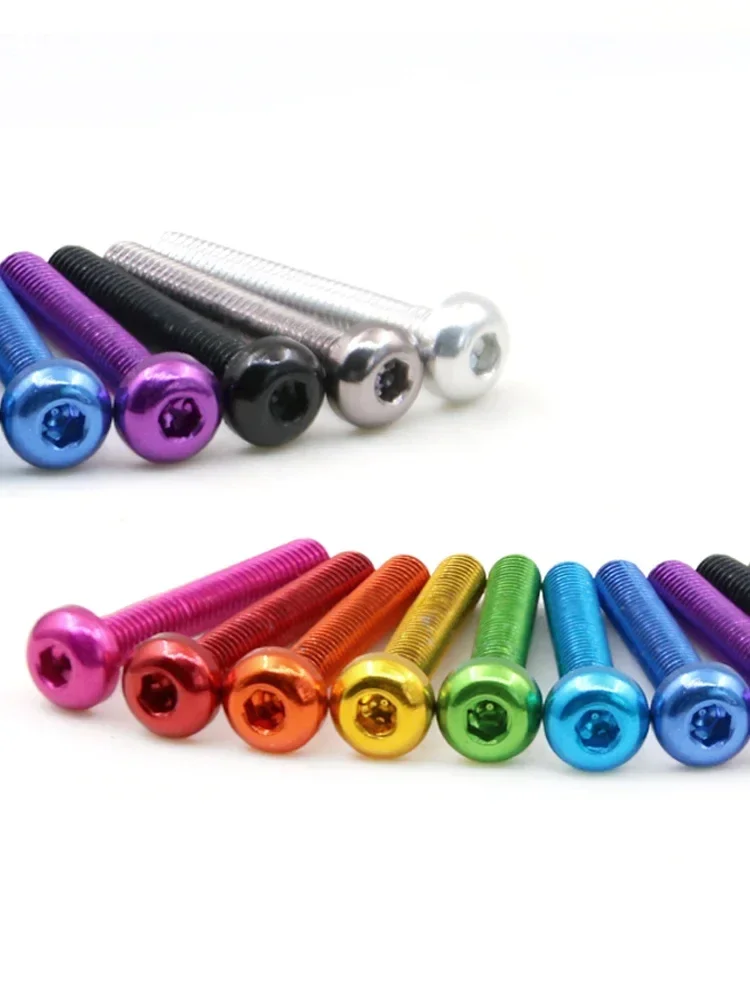 M2-M5 7075 Aviation Aluminum Alloy Half Round Head Allen Socket Screw  Anodized Colorful  Colourful Machine Screw Bolts