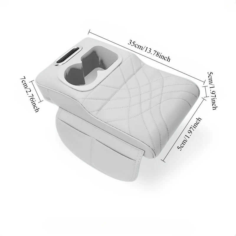 Hochwertige Auto-Armlehnenbox-Auflage – Armlehnenabdeckung mit 2 Seitentaschen, 2 Getränkehaltern und 1 Taschentuchbox. Passend für die meisten Autos. – Detail 2