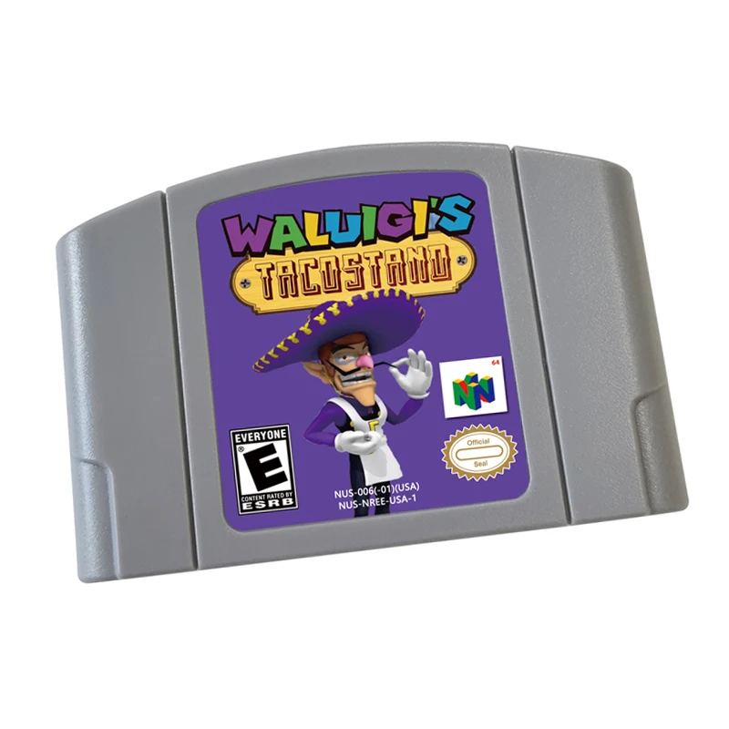 

Waluigi's Taco Stand Video Game Cartridge Card - Compatible model N64 – English - US Version