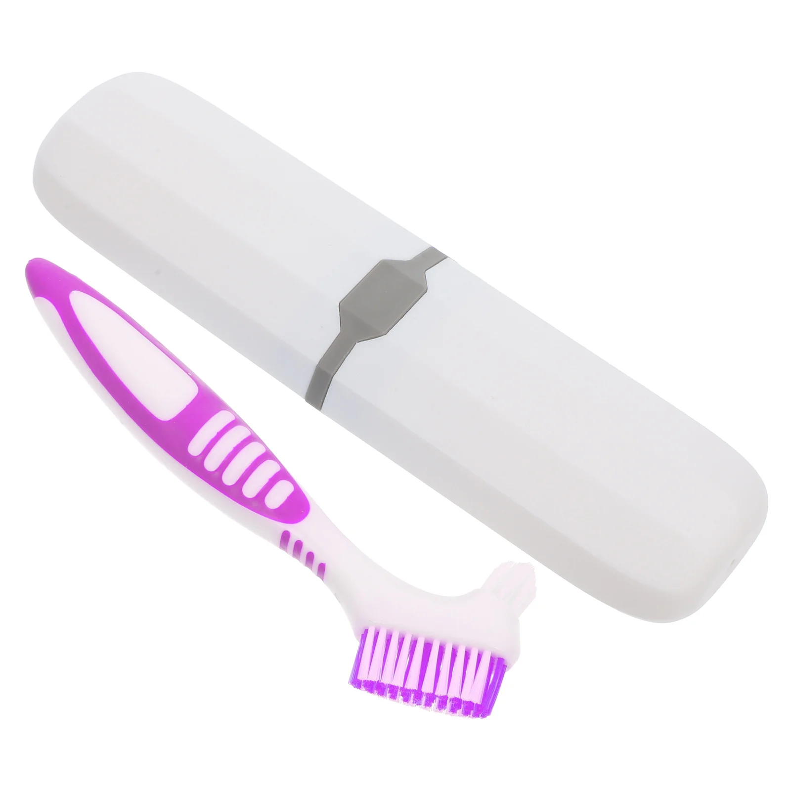 فرشاة تنظيف أسنان محمولة مع حقيبة سفر، شعيرات مزدوجة الجوانب، حامل العناية بالفم، مجموعة فرشاة أسنان مزيفة، فرشاة أسنان