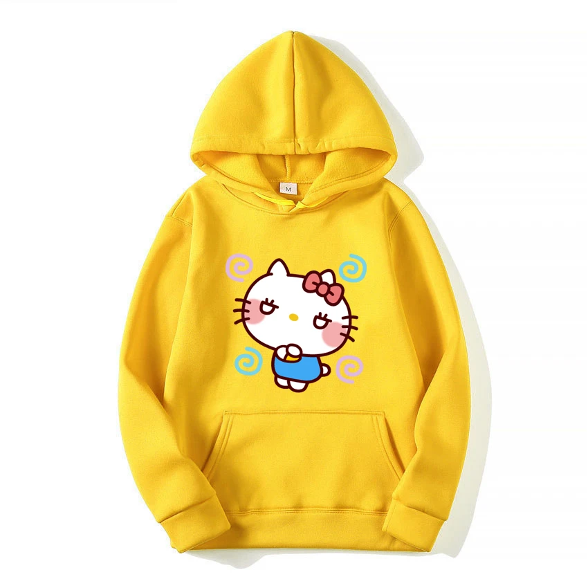 Cute Hello Kitty Autumn/Winter Men's New Casual Sports Hoodie Women's Street Fashion Couple Hoodie