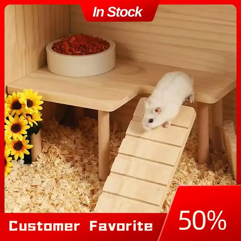 

Top Sale Hamster Wooden Ladder Platform Jumping Board Playground Hamster Climbing Toy Small Pet Stair Toy