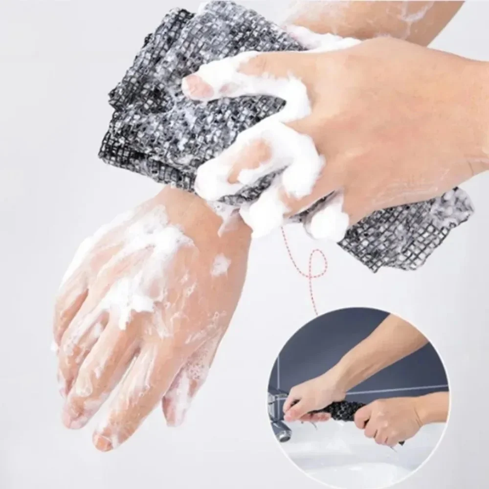 Serviette de bain exfoliante ultra longue japonaise, antibactérienne, pour le dos, avec mousse, outil de lavage corporel multifonctionnel