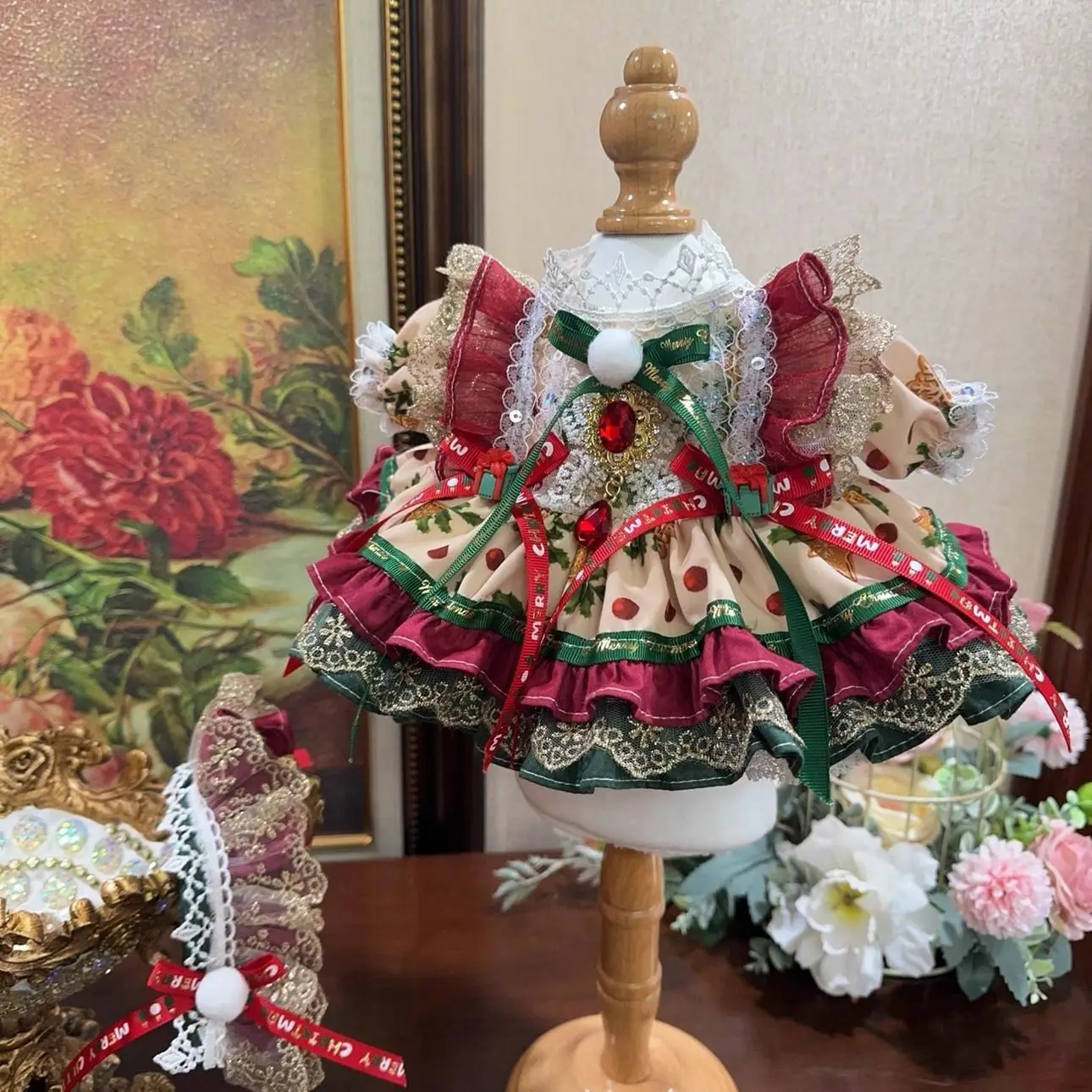 

Xmas Doll Clothe for 17cm Labubu Doll Outfit Designer Luxury classical Christmas doll Clothe French Palace Dress Doll Accessorie