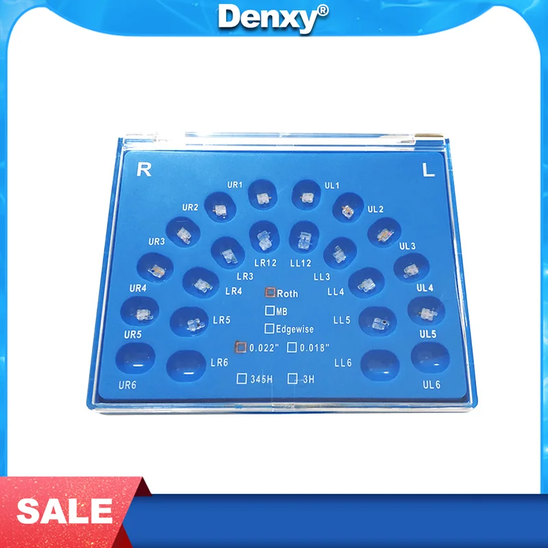 Denxy – support dentaire en saphir transparent, 1 boîte, de haute qualité, en céramique, matériel orthodontique