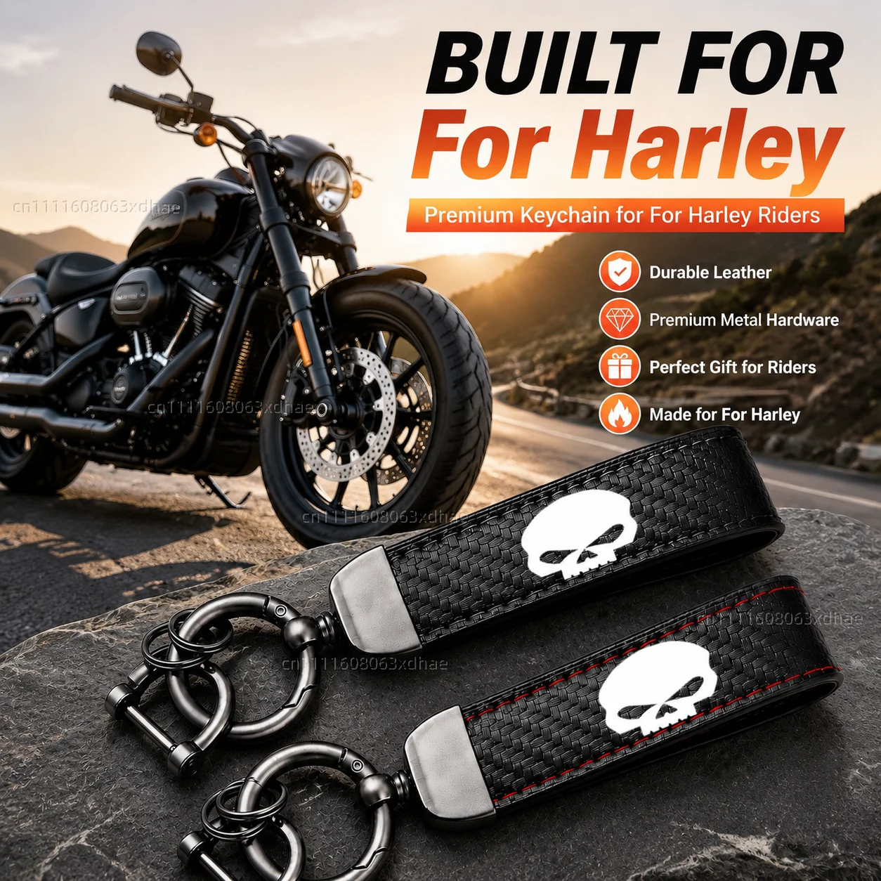 

High-Grade Leather Motorcycle Keychain Holder Keyring Accessories For Harley Davidson ADV 1250 PA1250 Special Softail Sportster