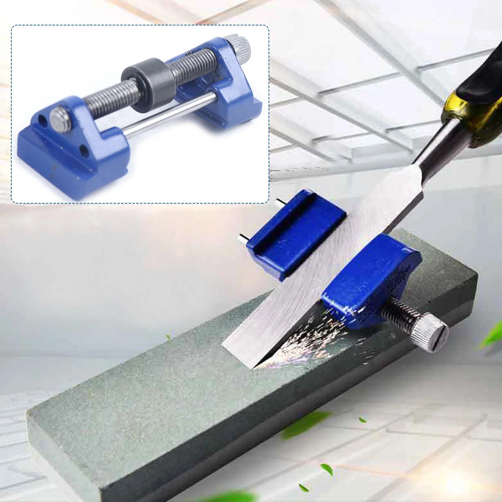 

Manual Wood Chisel Plane Blade Sharpening Guide Jig Angle Block Honing Sharpener