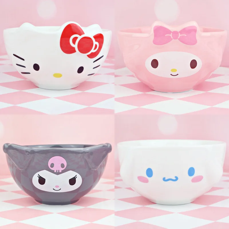 

Sanrio детская миска для мероприятий Hello Kitty Melody Kuromi Cinnamoroll милая мультяшная миска для рисовой лапши домашняя кухонная посуда