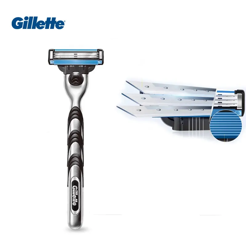 Gillette Mach 3 Classic 3-Klingen-Rasierer für Männer, manueller Rasierer, Sicherheitsrasierer mit Gleitstreifen für eine sanfte Rasur.