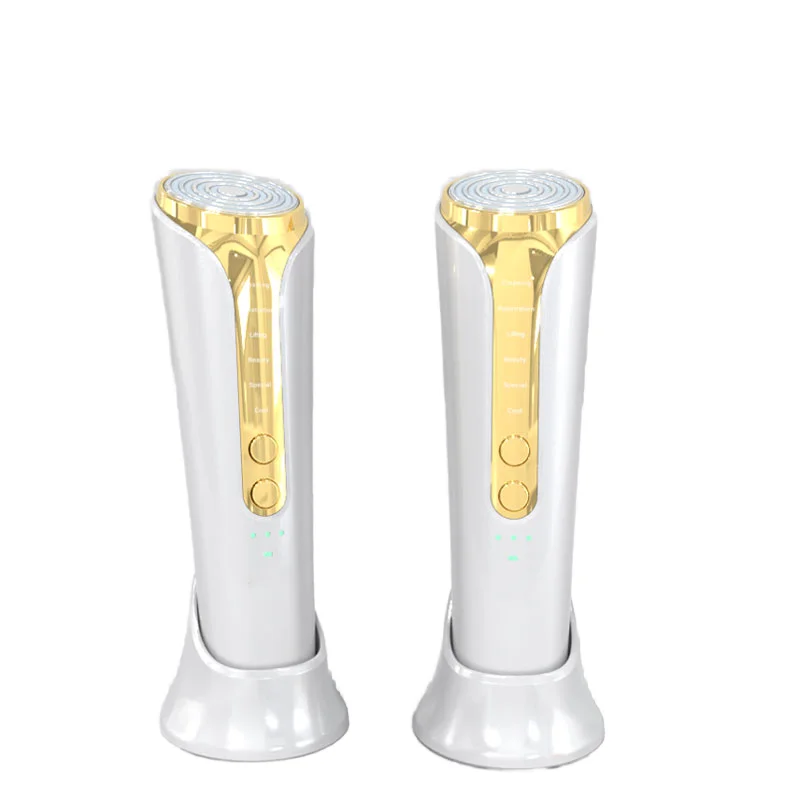 

Facial Beauty Apparatus Massager Photon Facial Massager With Ems & Rf Light Vibration Hot&cold