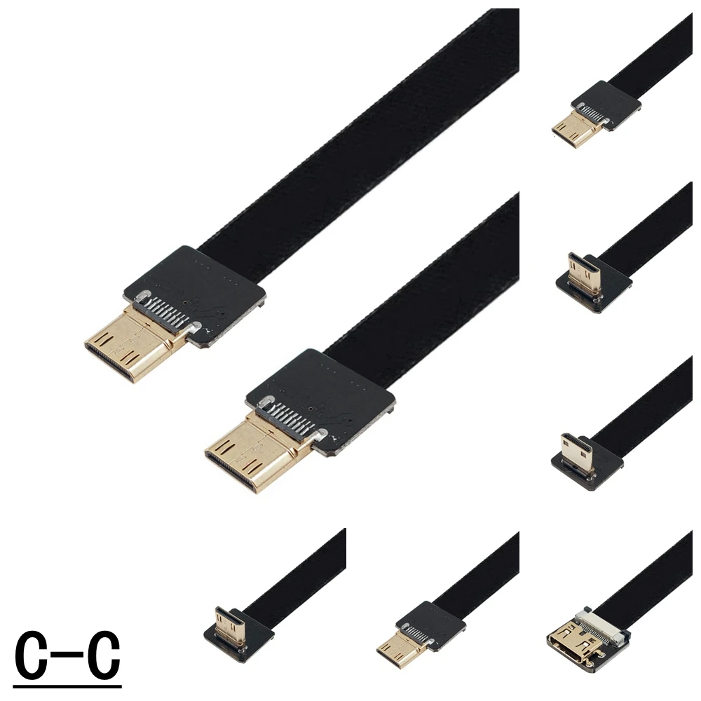MINI HDMI-Mini HDMI محول 90 درجة 5 سنتيمتر-100 سنتيمتر شقة FPC الشريط FPV HDMI-كابل خطوة 20 دبابيس للتصوير الجوي مولتيكوبتر