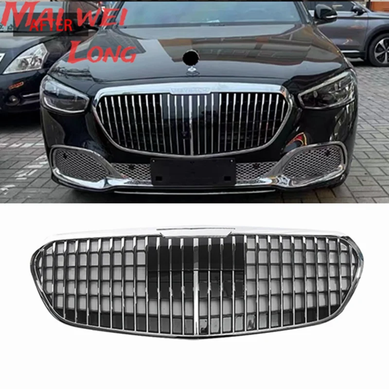 

Car Front Bumper Grille Centre Panel Styling Upper Grill For Mercedes-Benz S Class W223 S450 S500 S680 2020-2023 Maybach Style