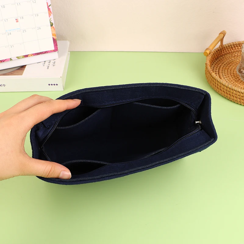 Vilten Inzetzak Past Voor Cosmetische Tassen Handtas Voering Tas Vilt Doek Make-Up Tas Ondersteuning Voor Reis Draagbare Insert Tas Organizer