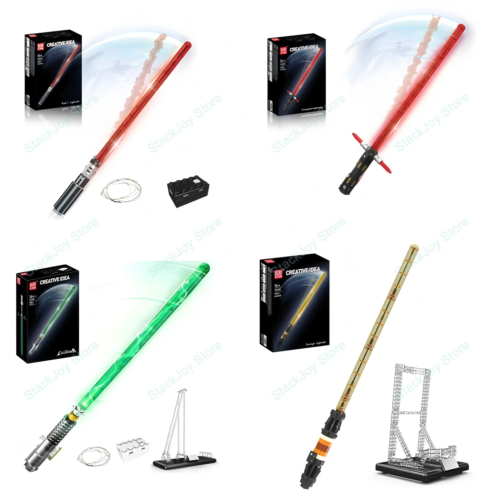 

Mold King Lightsaber Series MOC Star Movie Строительные блоки Самурайский меч Сборка кирпичей Модель DIY Игрушка Детские рождественские подарки