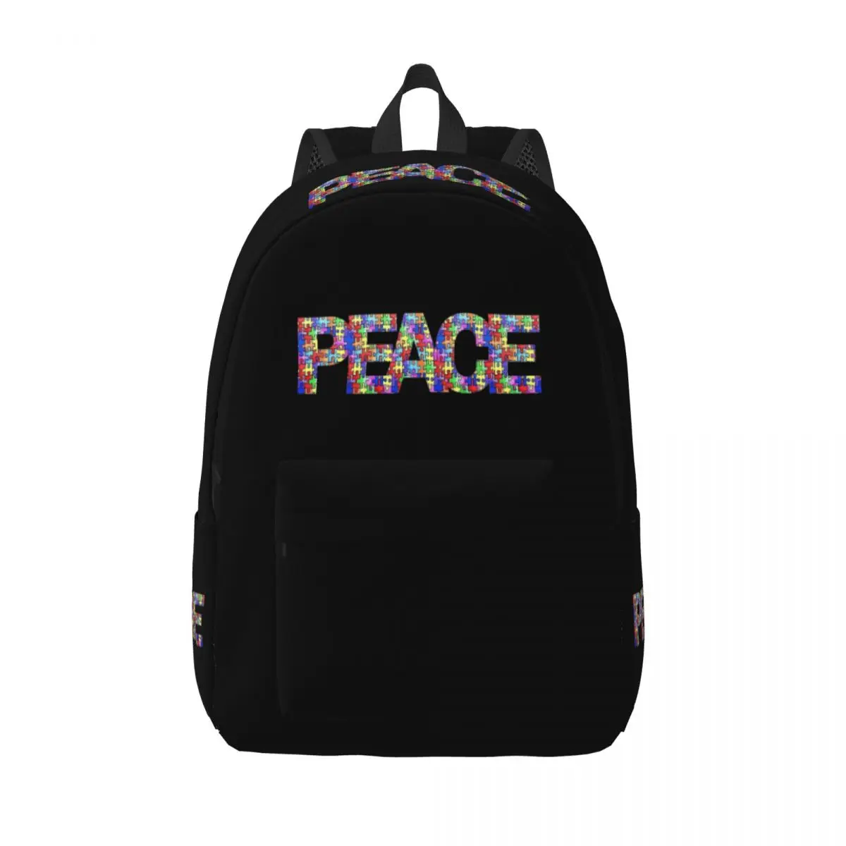 Multi Color Puzzle Classical Backpack with Pocket High School Business Daypack for Men Women Laptop Shoulder Bag