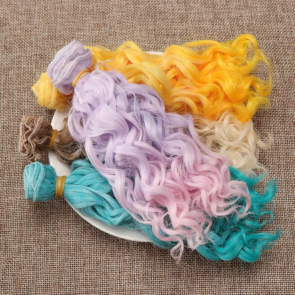 16 Colors Fashion Wigs for 1/3 BJD Doll Mini Doll Hair Wigs for Blyth&American Girl Doll Curly Wigs for 1/6 1/8 BJD SD Doll