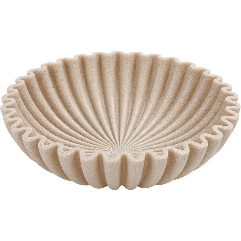 

Large Decorative Bowl, Modern Handicraft Bowls for Home Decor, Decorative Fruit Bowl for Kitchen Counter, Ruffle Decor, Stylish