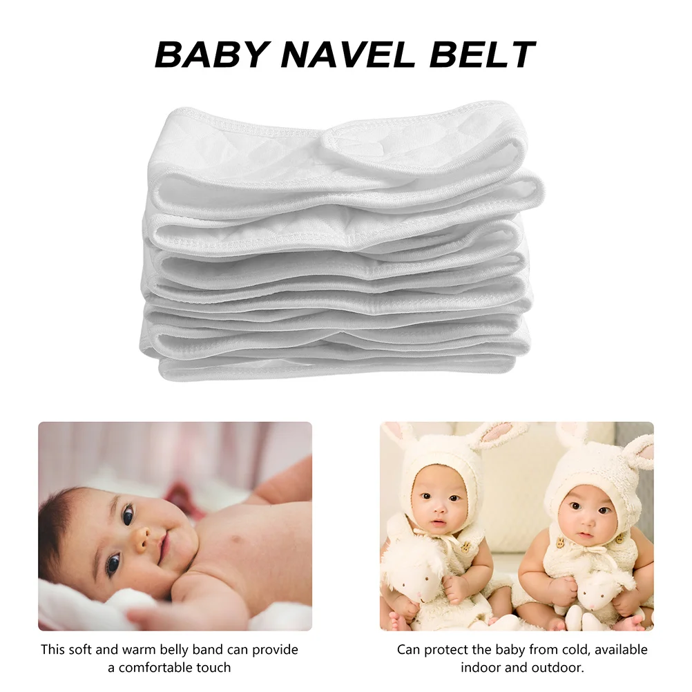 

12pcs Baby Belly B Newborn Navel Belt White Cotton Infant Wrap Umbilical Protective Abdomen Guard Toddler Soft