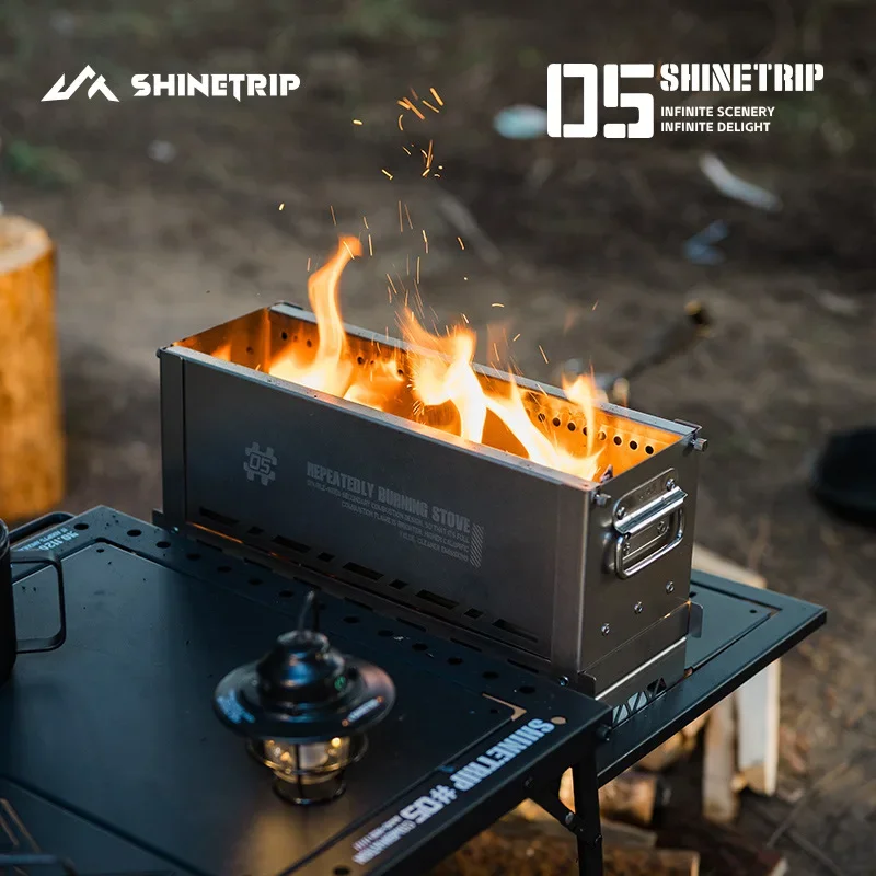 ShineTrip Secondary Combustion Furnace Semi-unit Igt Table Plate Stainless Steel Thickened Multi-function Grill