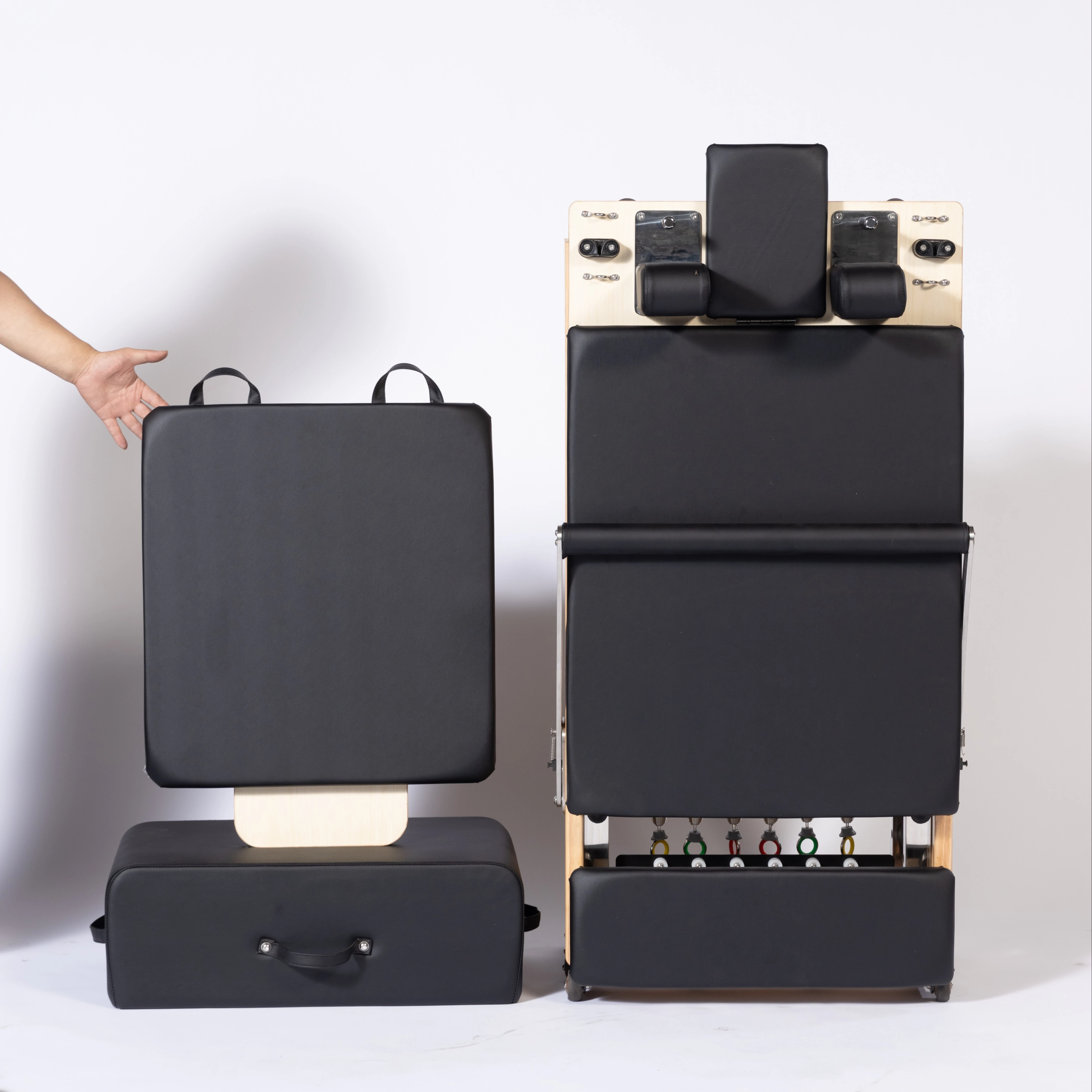 

Склад США, местный запас, дубовое дерево, расширяемые ножки, складная кровать, домашний реформатор для пилатеса, складной реформатор для пилатеса