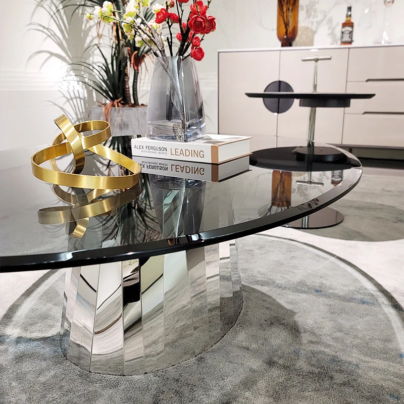 طاولة القهوة الزجاجية غير النظامية ديكور ريفي الحد الأدنى طاولة القهوة المدخل الفاخرة مركز Meuble صالون الأثاث المنزل #4