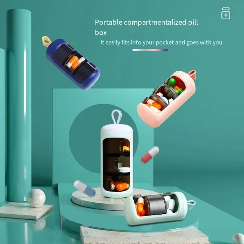 

Мини-портативный органайзер для таблеток, чехол с 3 сетками, контейнер для хранения таблеток, еженедельная коробка для таблеток, чехол для таблеток, дозатор лекарств