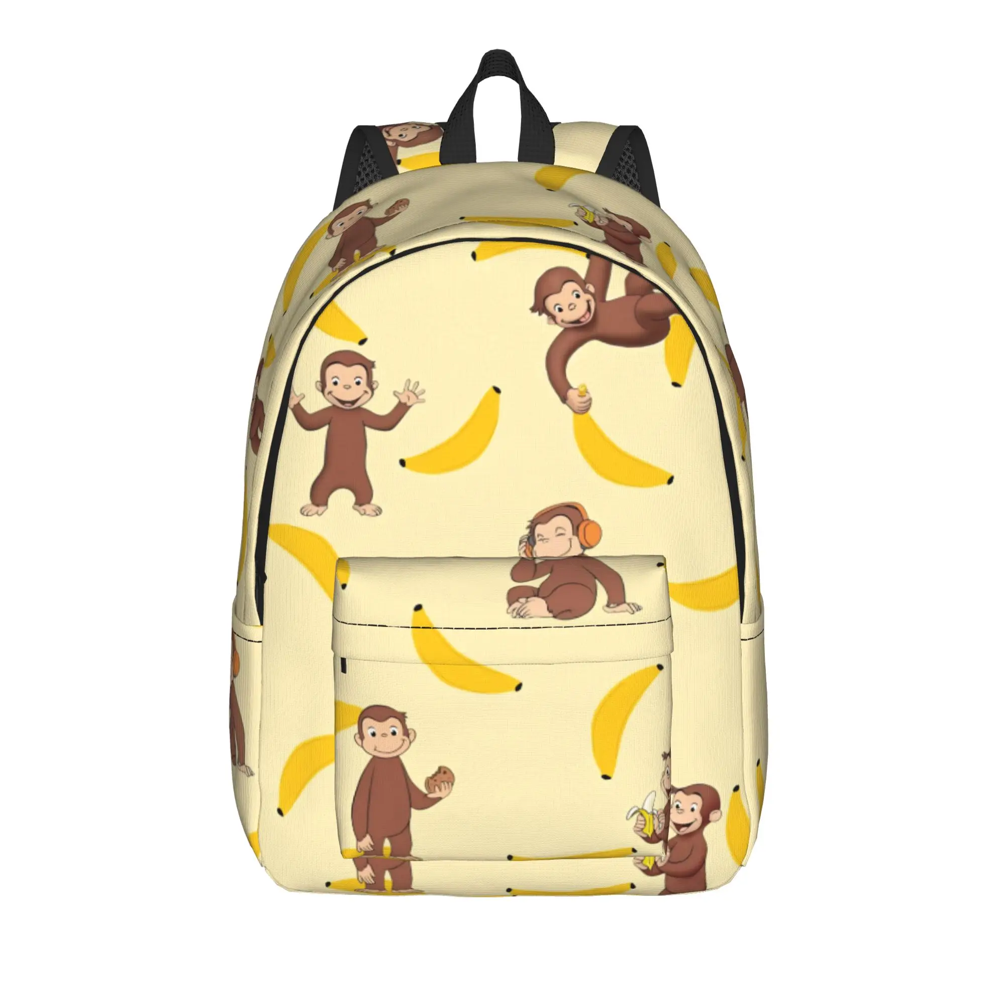 Curious Monkey Georges Cartoon Casual Backpack Gift High School Hiking Travel TV Series Daypack Men Women College Canvas Bags