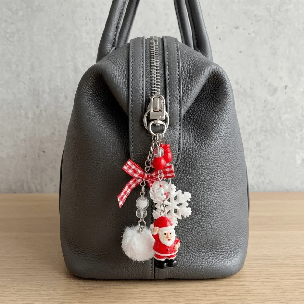 Niedlicher Acryl-Weihnachts-Schlüsselanhänger, Weihnachtsbaum-Perlen-Schlüsselanhänger, Weihnachtsmann-Dekoration, Schneeflocken-Weihnachtsanhänger, Geschenke – Detail 7