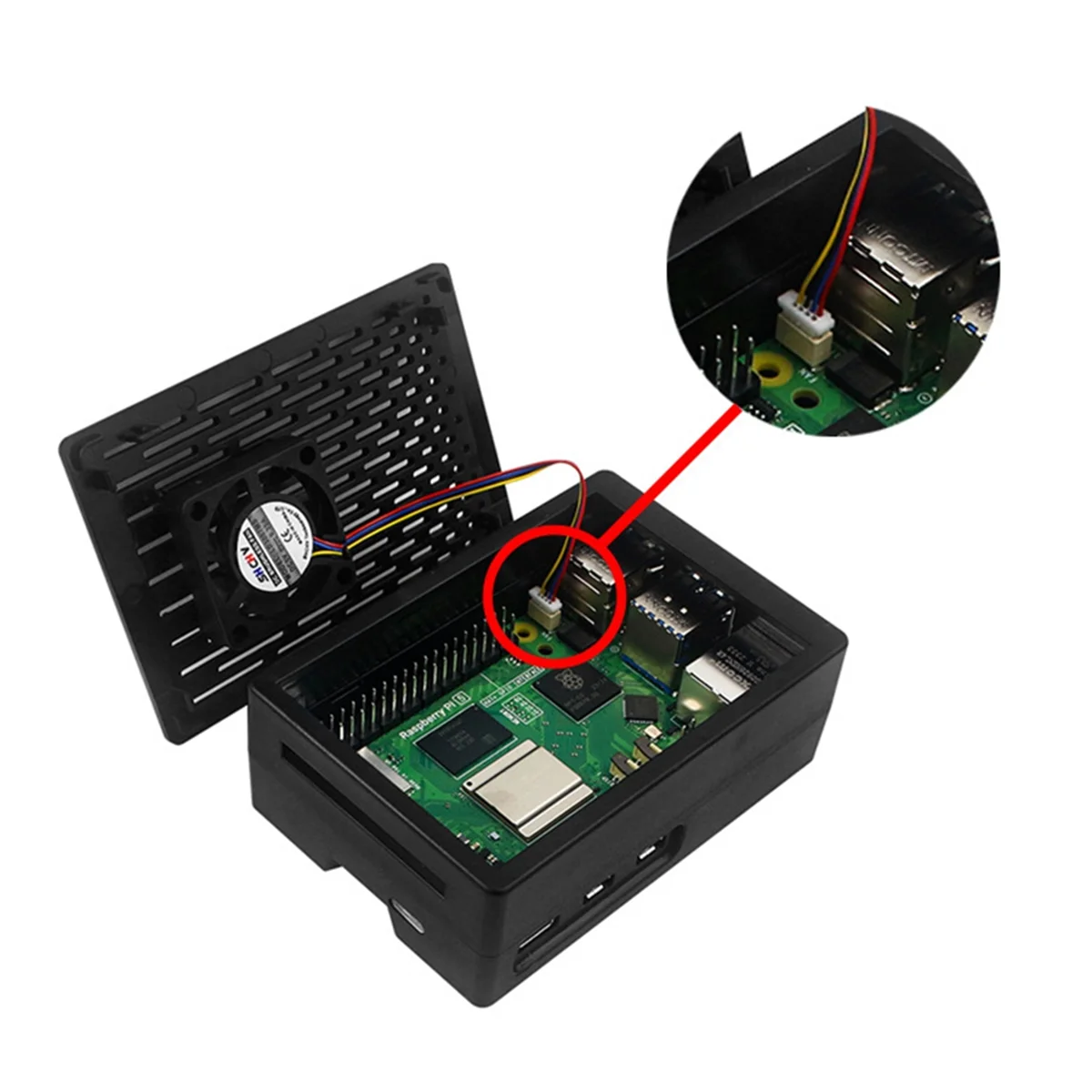 GFR5-Case لـ Raspberry Pi 5، لـ Raspberry Pi 5 ABS Case Heatsink Cooler