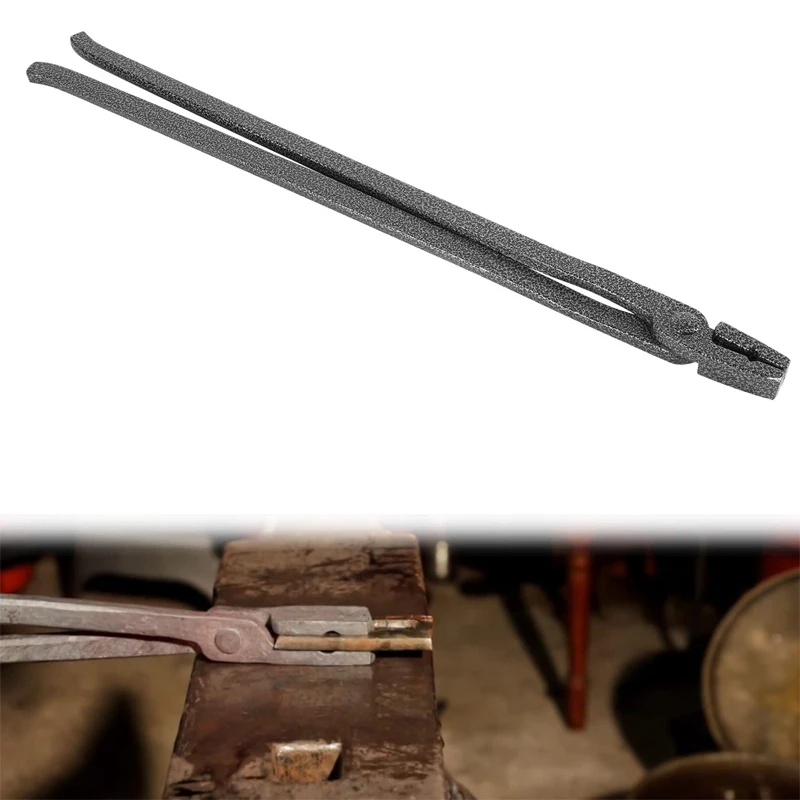 Blacksmith 1/4-Inch Flat Jaw Tongs Hold Flat Bar, Round Bar, and Square Bar, Both Parallel  Knife Making Tong Blacksmithing Tool 