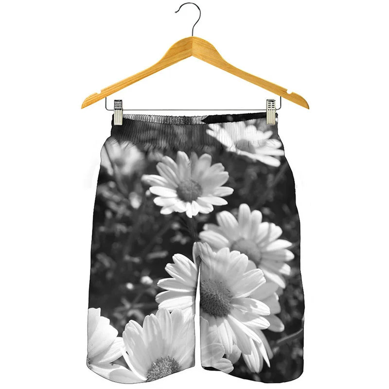 Cute Daisy Flower 3d Print Beach Shorts Men Cool Street Short Pants Summer Swimming Trunks Hot Sale Women Surfing Board Shorts