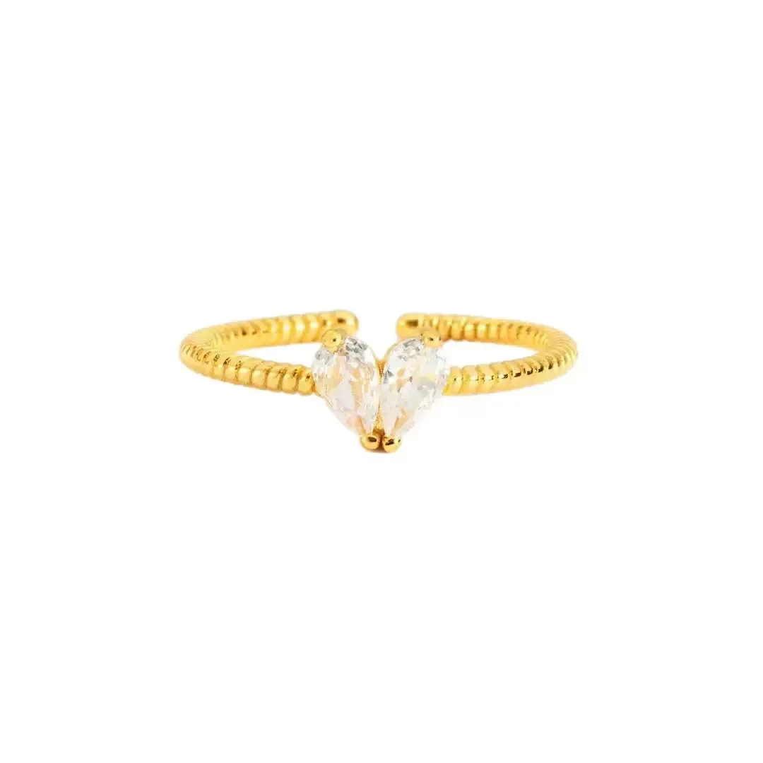 Withered S925 Pure Silver Self Selected Heart 12th Birthday Birthstone Fashionable And Versatile Open Ring