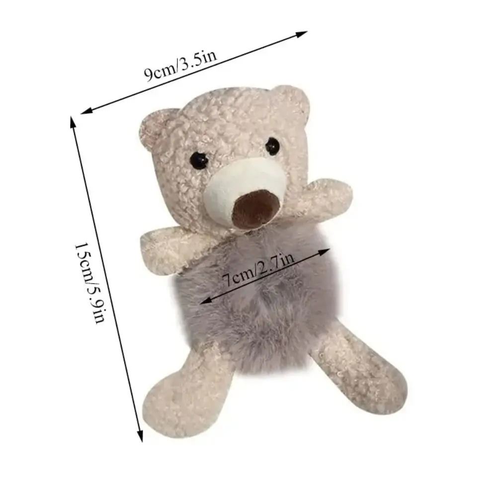 1 шт., прочные милые резинки для волос с медведем для девочек, мягкая резинка для волос из искусственного кроличьего меха, теплая плюшевая веревка для волос, аксессуары для волос