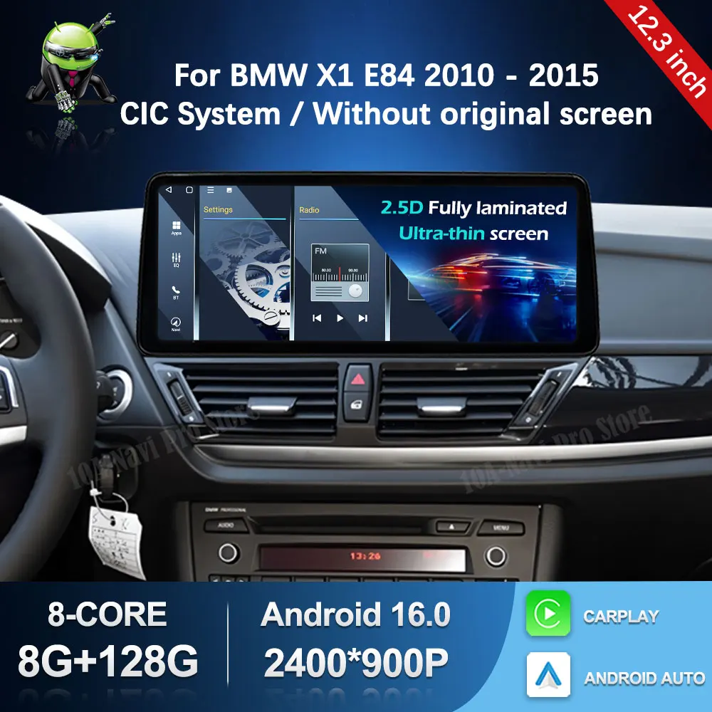 GPS Android 16 Car Radio Multimedia Player for BMW X1 E84 2010 - 2015 CIC System/Without Original Screen Wireless Carplay BT 4G
