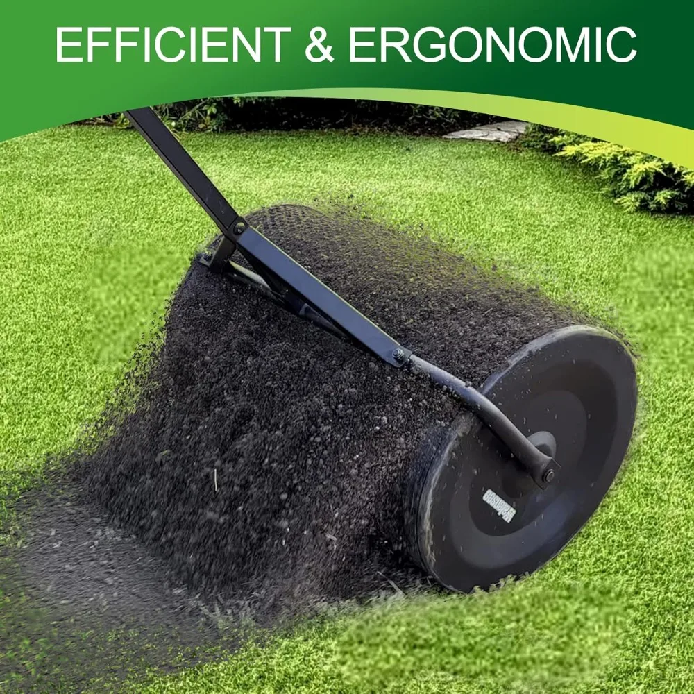 

24 Inch Compost Spreader Peat Moss Spreader with Upgrade T Shaped Handle