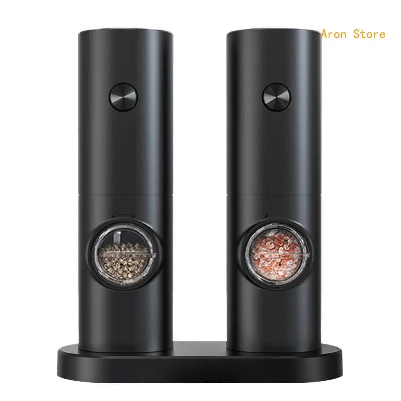 

2 Pcs Electric Pepper Grinder Set Salt and Pepper Grinder Automatic Pepper Mill H3CF