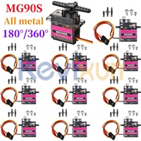 MG90S Servo 2/5/10 Pcs All Metal Gear 9g SG90 Upgraded Version For Helicopter Plane Boat Car Trex 450 RC Robot 180 360 Degree