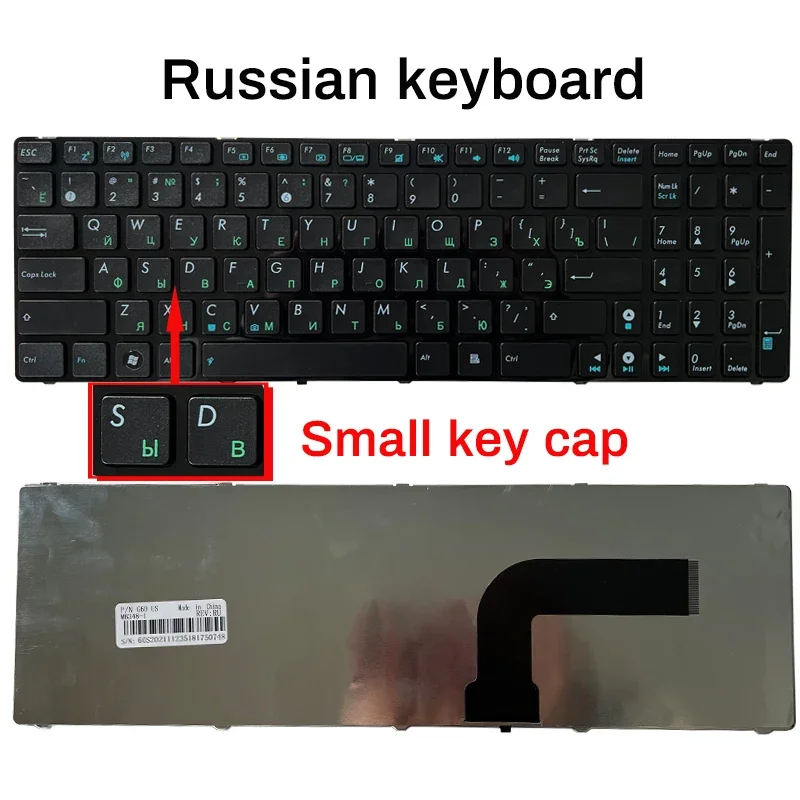 Russian/US/Spanish/French/German laptop keyboard For ASUS N53S K52D X53S X54H X55V A52jc K53S K55D N61V A53S N53J A52J K55DR