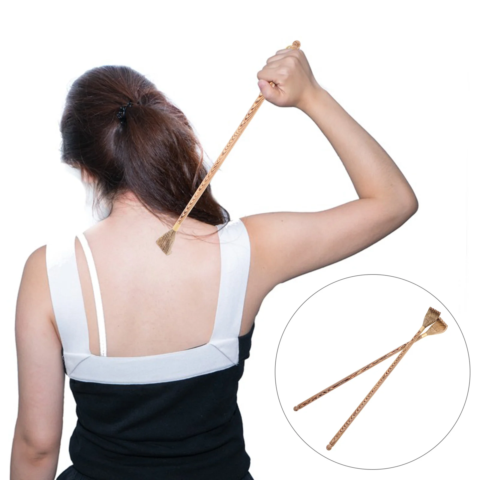 

2 шт., деревянные скребки для спины с куриными крыльями, массажный инструмент с ручкой для взрослых и детей, гладкая, удобная, для облегчения зуда кожи