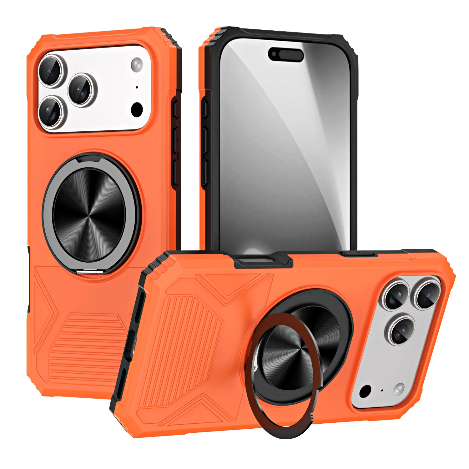 ÉTui De Protection Solide Pour Iphone 17 Pro Max Iphone17 16 17 Air 15 Plus 13 14 Pro Iphone16 Iphone15 Housses D'anneau MagnéTique