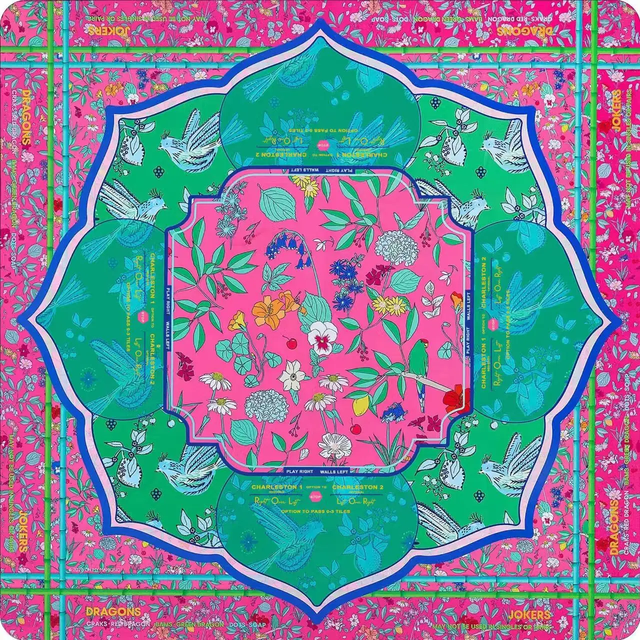 

Настольный коврик для маджонга 80 см/31,5 дюйма, резиновый, противоскользящий, складной, с ручной росписью в американском стиле, с полем для правил игры