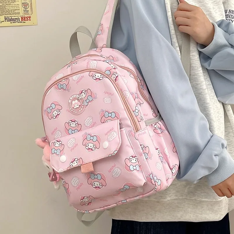 

My Melody Cinnamoroll Anime Kawaii Sanrio Schoolbag Cute Cartoon Children Kuromi Storage Backpack Lovely Gifts for Kids