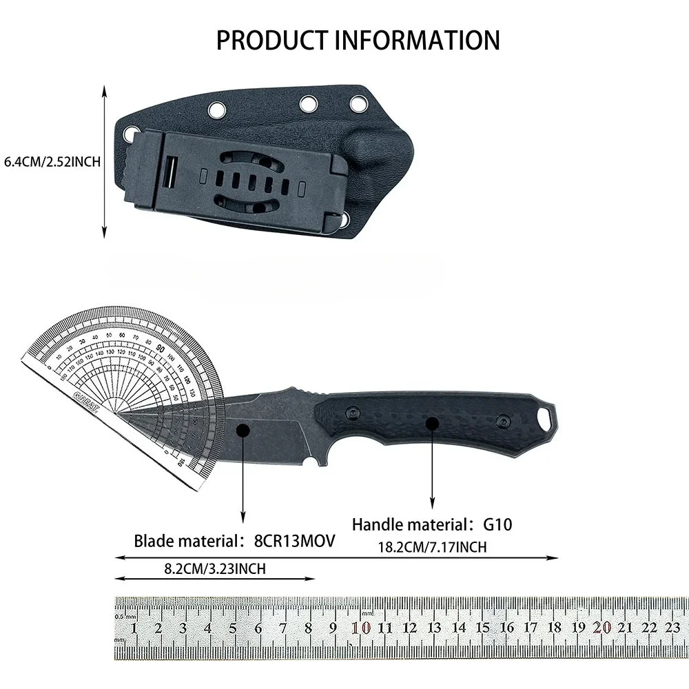 Jungle Adventure Backpacking EDC Multifunctional Straight Knife Outdoor Camping Fishing Portable Fixed Knife Climbing Knives view 6