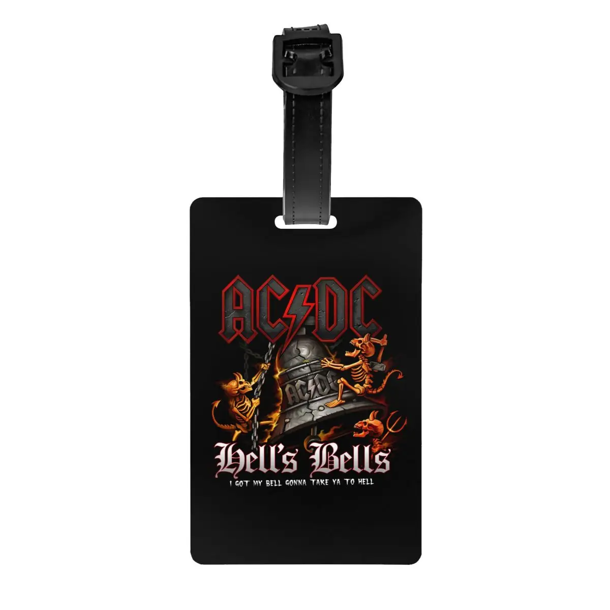 Hells Bells AC DC ป้ายกระเป๋าป้ายติดกระเป๋าหินแนววินเทจสั่งทำได้