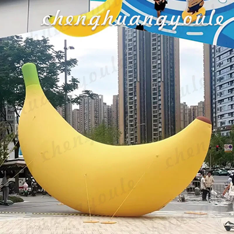 Inflatable banana air model customized fruit atmosphere layout of outdoor activities mall market store drainage decoration