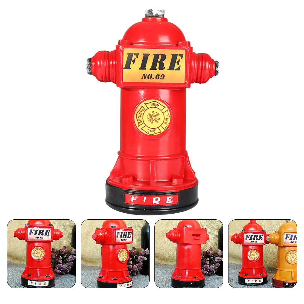 Bills Fire Hydrant Shape Piggy Bank Ornaments Vintage Decor Home Storage Decoration Industrial Style Synthetic Resin Child