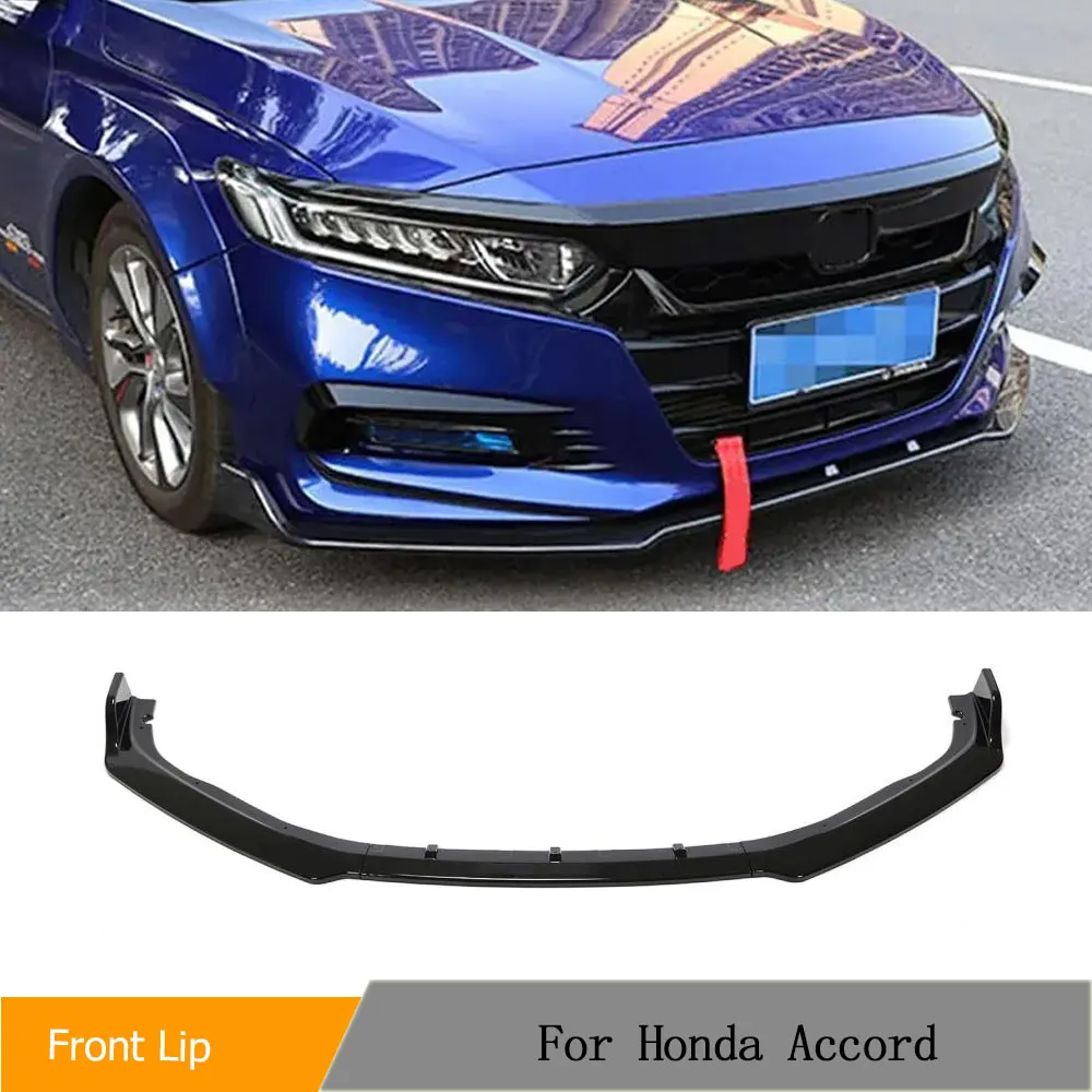

Car Front Bumper Lip for Honda Accord 2018-2020 Front Bumper Lip Spoiler Trim Protector Gloss Black 3pcs