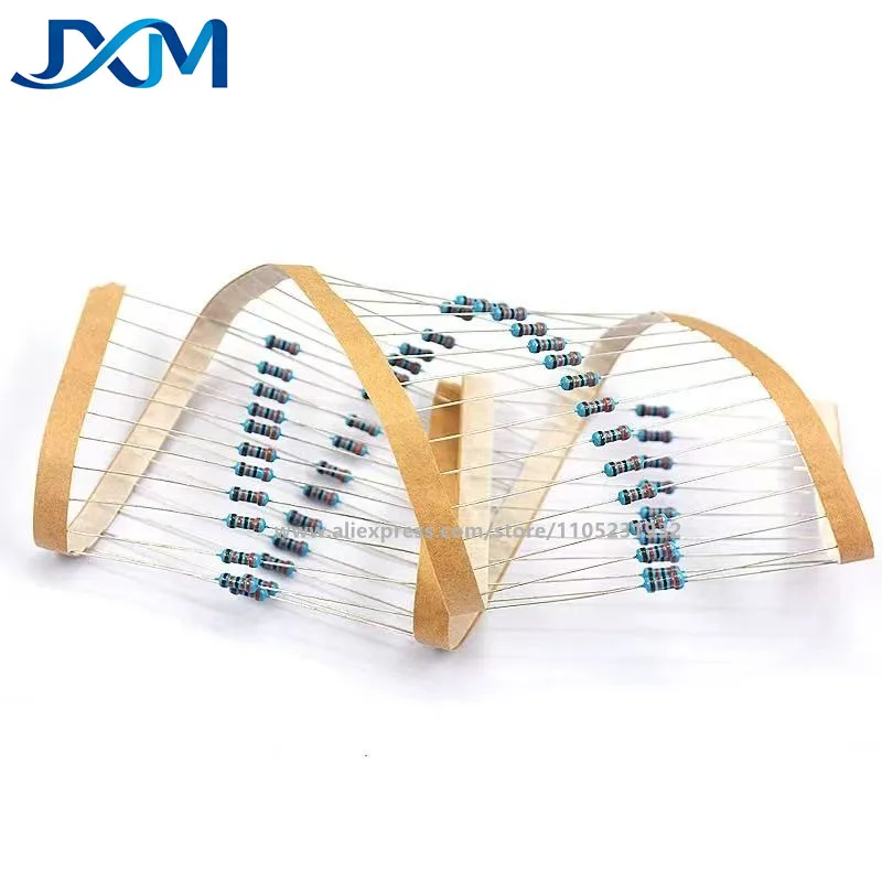 100pcs/lot Metal Film Resistor Element 1% 0.25W 1/4W 1K 1.5K 2.2K 4.7K 10K 22K 47K 100K 470k 100 220 4K7 Ohm 5 Color Ring Resist